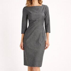 Banana Republic Structured Gray Flattering Modest Neutral Career Dress [size 10]
